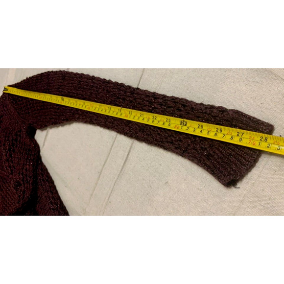 NWOT Apt 9 Sweater Womens Large L Burgundy Metallic Sparkle Pullover Sweater - Picture 9 of 9